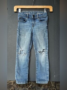 Stretch Place Kids Light Blue Slim Straight Distressed Jeans